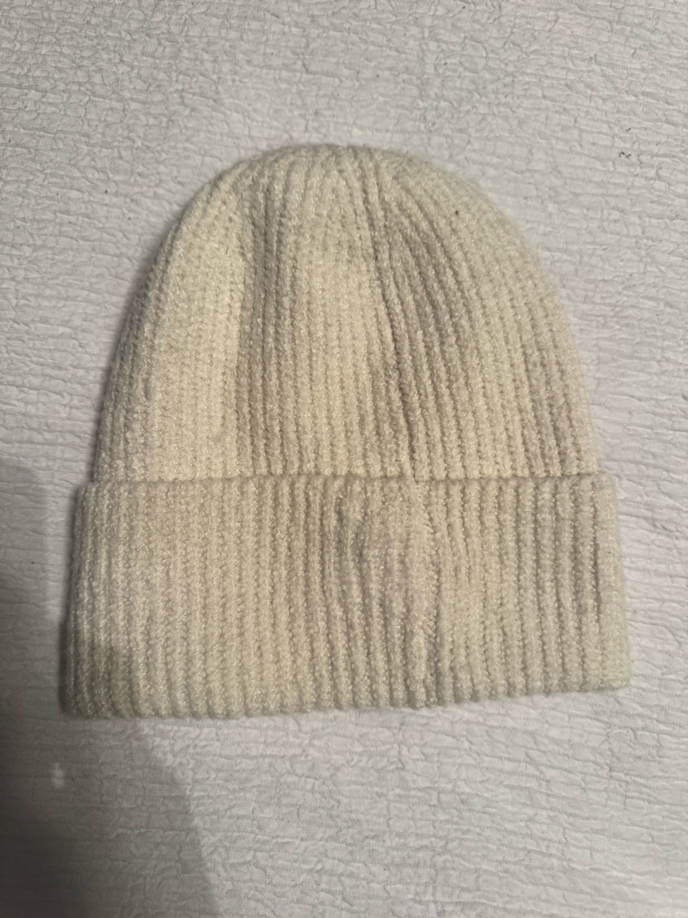 Universal Thread Cream Ribbed Knit Beanie - Picture 3 of 3